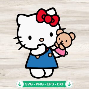 Hello Kitty SVG file for cutting machines, Cricut SVG cutting file
