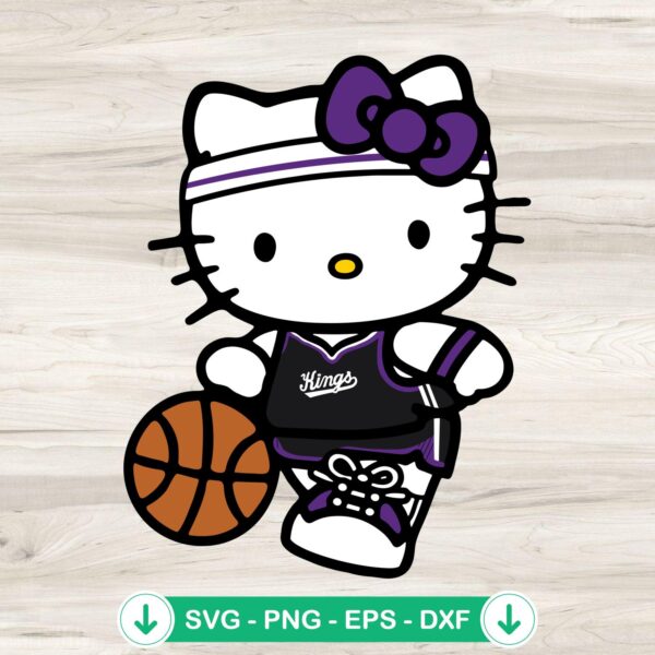 Hello Kitty Sacramento Kings svg file, cricut svg cut file