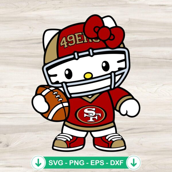 Hello Kitty San Francisco 49ers svg file for cutting