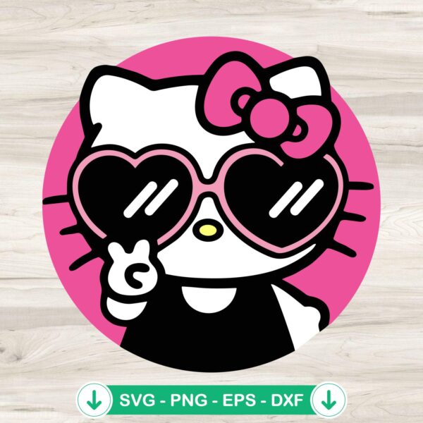 Hello Kitty Say Hi SVG file with sunglasses for cricut