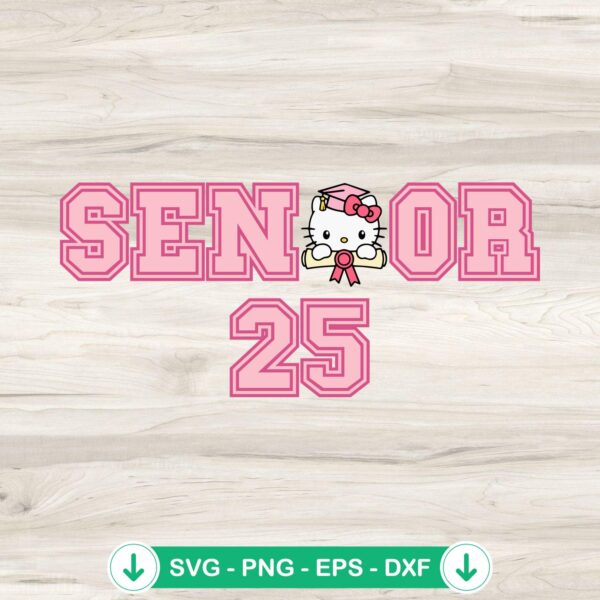 Hello Kitty Senior 2025 SVG file for Cricut cutting machine