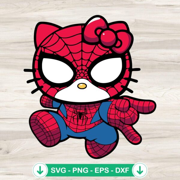 Hello Kitty Spiderman SVG file for Cricut cutting machine