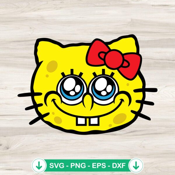 Hello Kitty SpongeBob SVG file for Cricut cutting machine