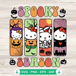 Hello Kitty Spooky Season SVG file for Cricut cutting machine