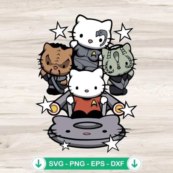 Hello Kitty Star Trek SVG file for Cricut cutting machines