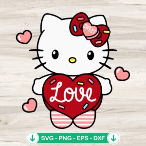 Hello Kitty Sweet Love SVG file for Cricut and cutting machine