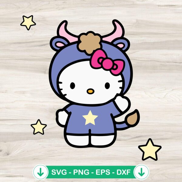 Hello Kitty Taurus SVG file for cutting machines - Cricut svg