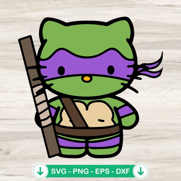 Hello Kitty Teenage Mutant Ninja Turtles SVG file for cricut