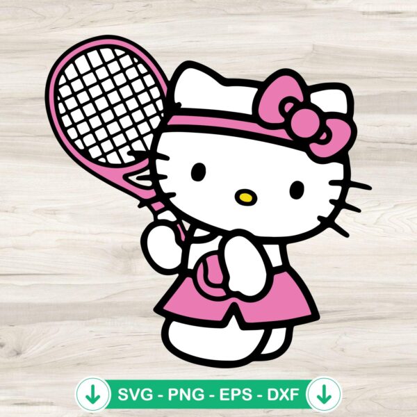 Hello Kitty Tennis SVG file for Cricut cutting machine