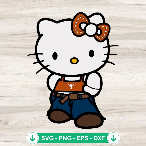 Hello Kitty Texas Longhorns SVG file for cutting machine