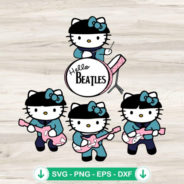 Hello Kitty The Beatles SVG file, cricut svg cutting file