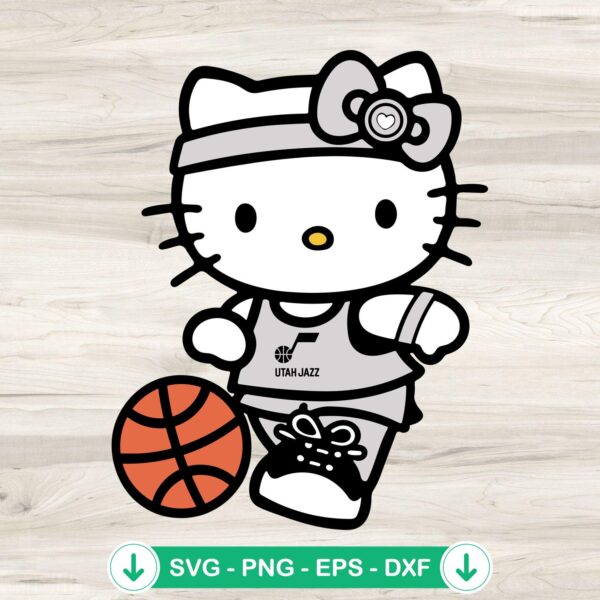 Hello Kitty Utah Jazz SVG file for cricut cutting machine