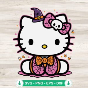 Hello Kitty Witch Hat SVG file for Cricut cutting machine