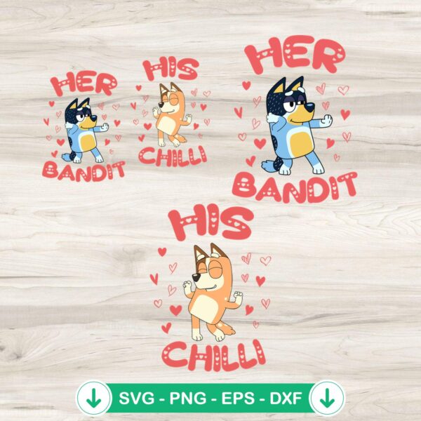 Her Bandit His Chilli SVG file for Valentines Day - cricut svg cut file
