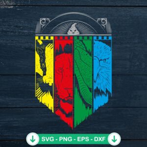 Hogwarts Houses SVG file for cutting machines