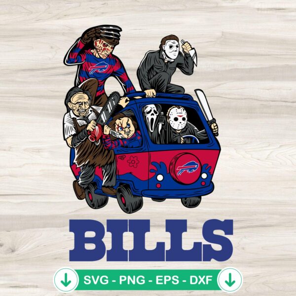 Horror Characters Buffalo Bills SVG file for Cricut cutting machine