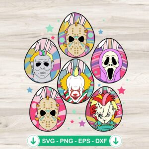Horror Characters Bunny Easter SVG file for Cricut cutting machine