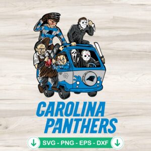 Horror Characters Carolina Panthers svg file for football Halloween