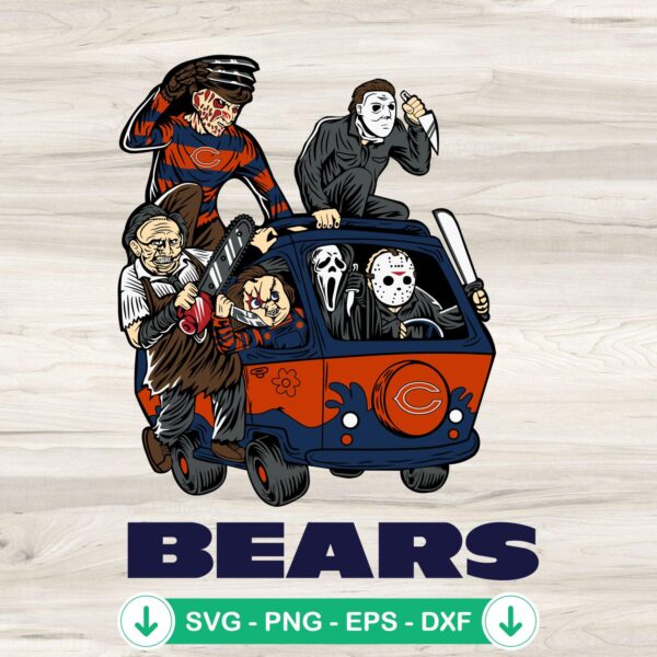 Horror Characters Chicago Bears SVG file for cutting machine
