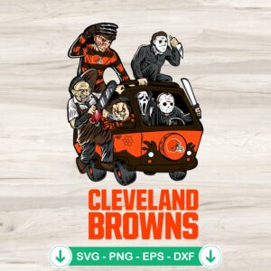Horror Characters Cleveland Browns SVG file for Halloween