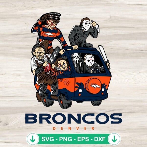 Horror Characters Denver Broncos SVG file for Cricut cutting machine