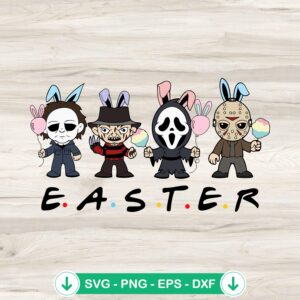 Horror Characters Easter SVG file for Cricut cutting