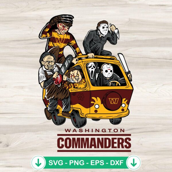 Horror Characters Washington Commanders svg file for Cricut