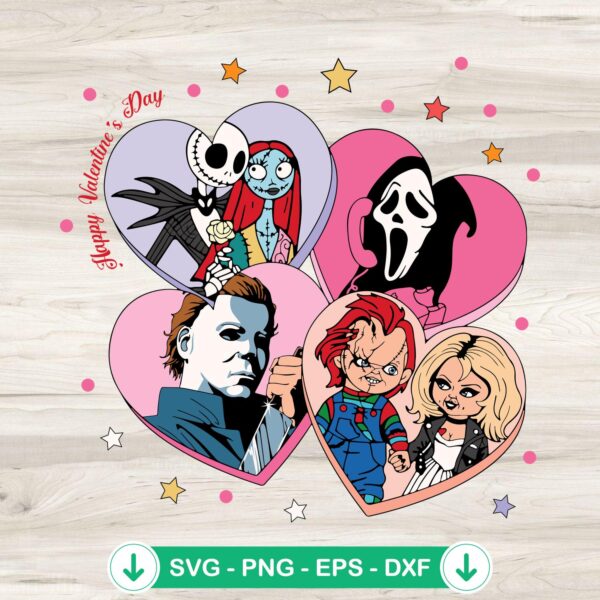 Horror Movies Valentines SVG - cricut svg cutting file