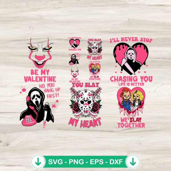 Horror Valentine Bundle SVG file for Cricut cutting machine