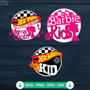 Hot Wheels Barbie Kid SVG file for Cricut cutting machine