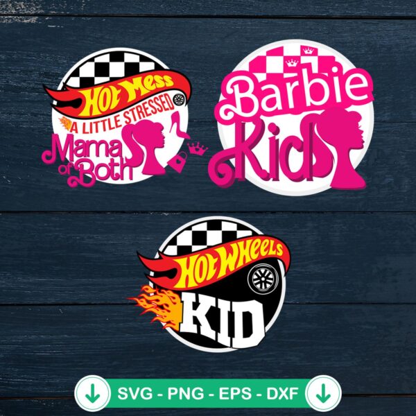 Hot Wheels Barbie Kid SVG file for Cricut cutting machine