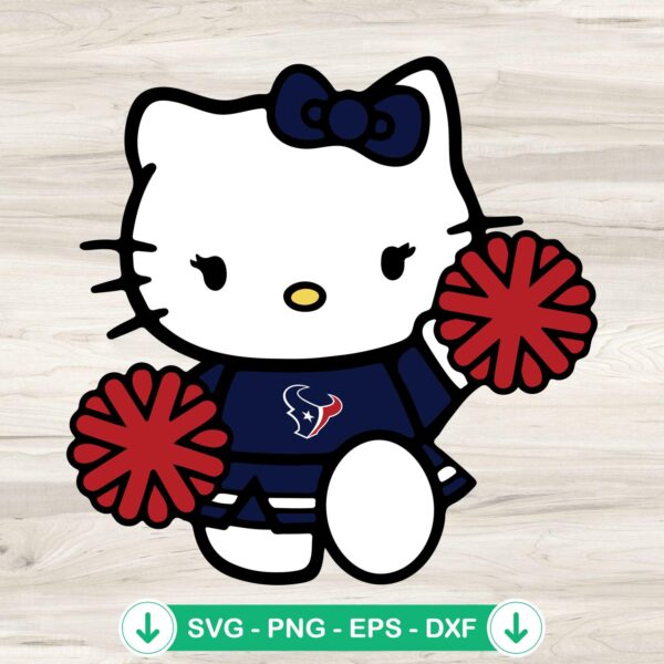 Houston Texans Hello Kitty Cheerleader svg file for cutting