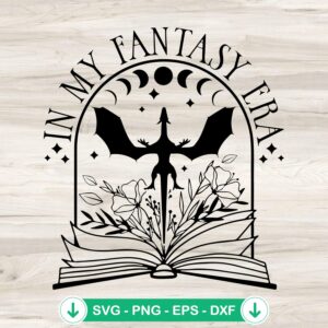 Fantasy book SVG file - In My Fantasy Era cutting file