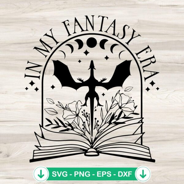 Fantasy book SVG file - In My Fantasy Era cutting file