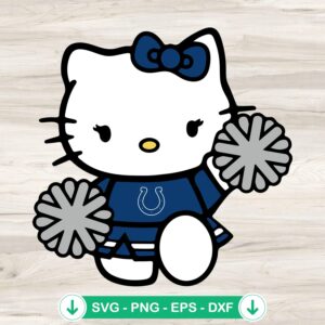 Indianapolis Colts Hello Kitty Cheerleader SVG file for Cricut