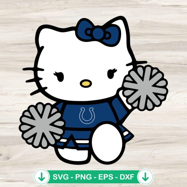 Indianapolis Colts Hello Kitty Cheerleader SVG file for Cricut