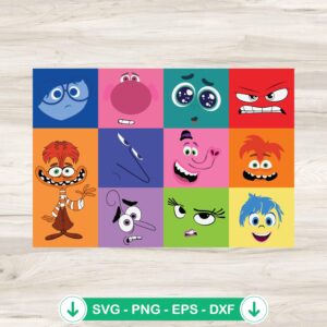 Inside Out 2 Faces SVG file for cricut cutting machine