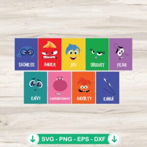 Inside Out 2 characters svg file for Cricut cutting file