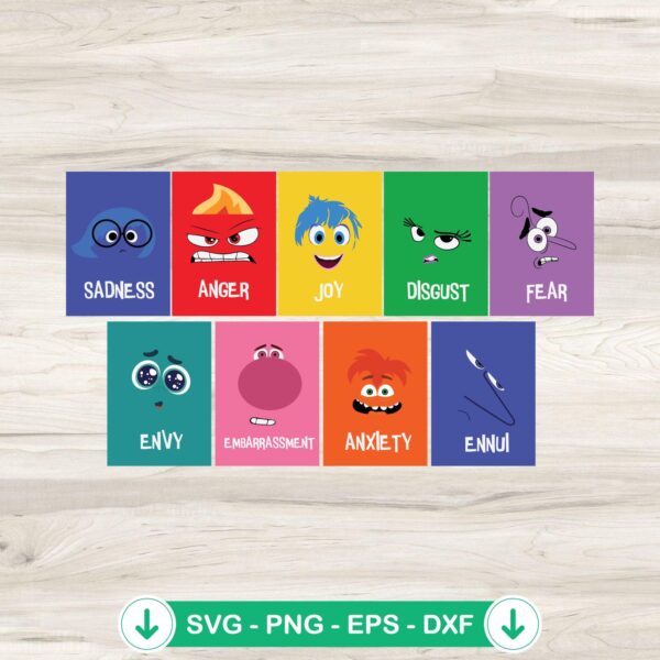 Inside Out 2 characters svg file for Cricut cutting file