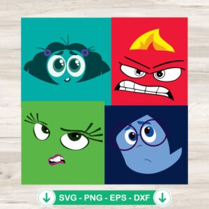 Inside Out Characters Face svg file for cricut cutting machine