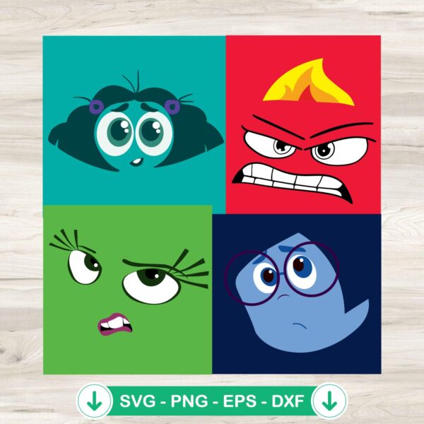 Inside Out Characters Face svg file for cricut cutting machine