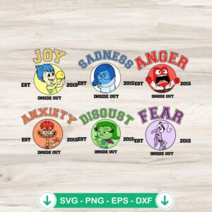 Inside Out Characters SVG file for cutting machines