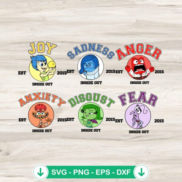 Inside Out Characters SVG file for cutting machines