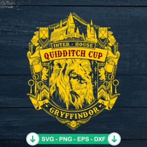 Inter House Quidditch Cup Gryffindor SVG file for Cricut cutting