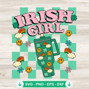 Irish Girl Stanley SVG file for Cricut and cutting machine