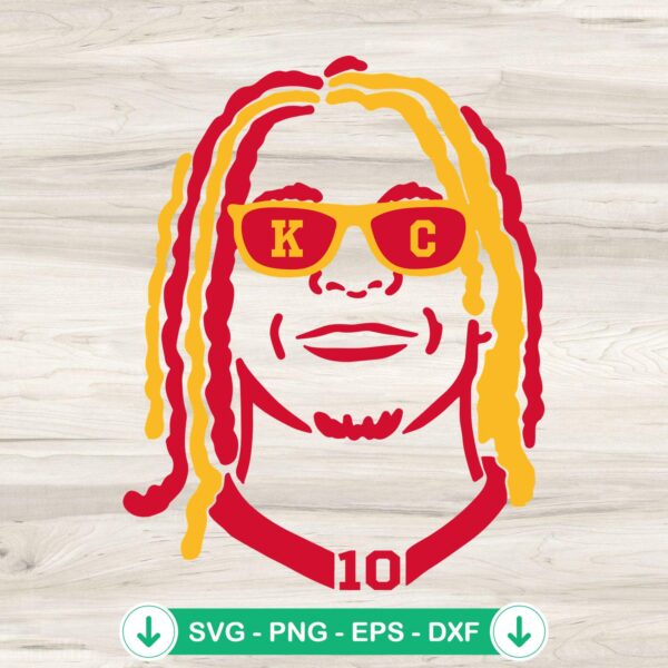 Isiah Pacheco SVG file for Kansas City Chiefs cutting file
