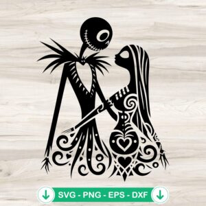 Jack And Sally Mandala SVG file for Cricut cutting machine