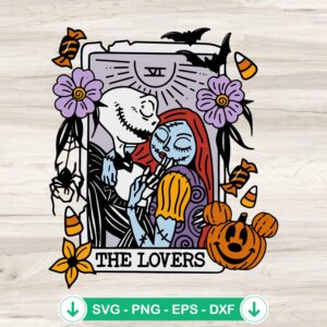 Jack And Sally svg file for Halloween couple theme cutting file