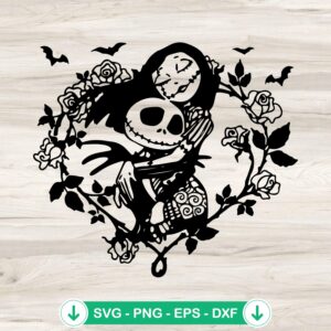 Jack And Sally SVG file for Halloween couple crafting