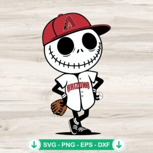 Jack Skellington Arizona Diamondbacks baseball svg file, cutting file
